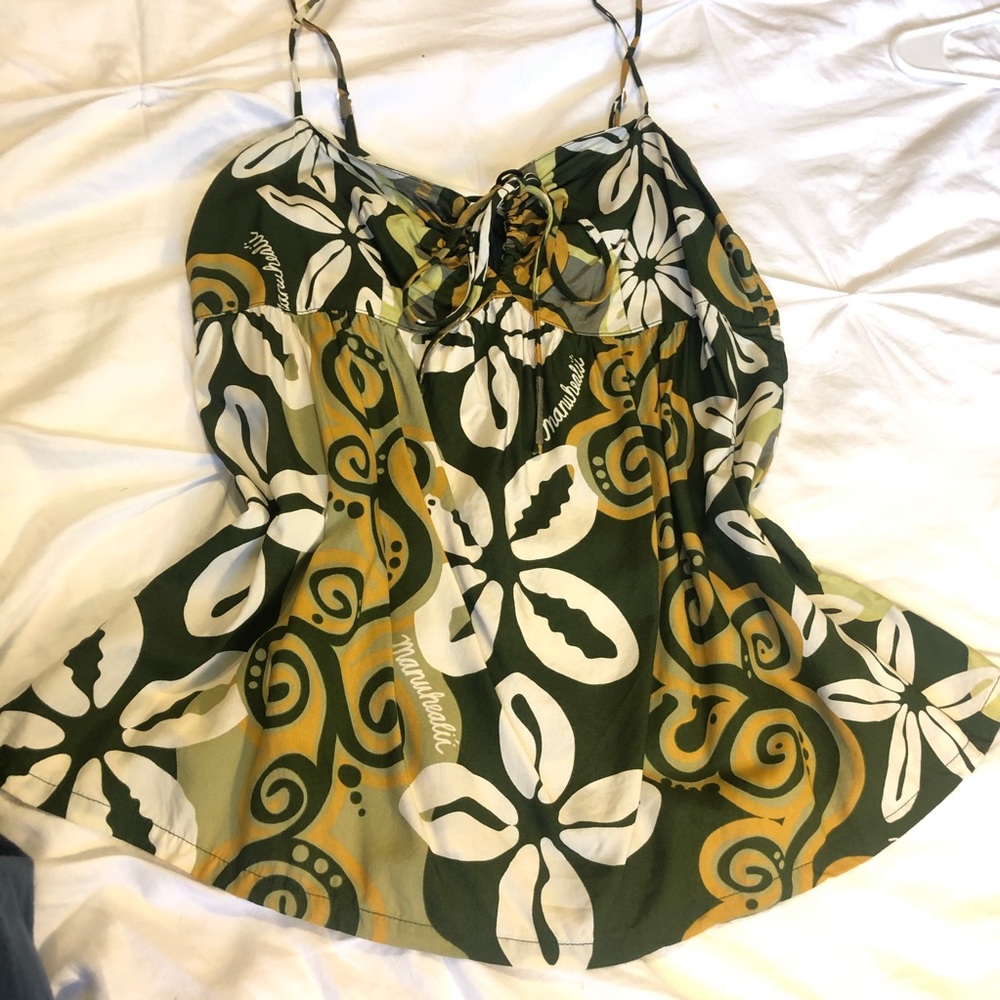 Manuhealii tie front tank top style blouse